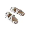 Zapatos de princesa de lunares retro para niñas, zapatos Mary Jane para niños, zapatos de cuero de suela blanda para niñas, zapatillas de ballet, zapatos planos