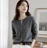 Cardigan de Tricô Estilo Novo 2026 Suéter de Gola Redonda para Início de Primavera Manga Longa Feminino Cor Sólida Jaqueta Versátil Roupa Feminina Atacado