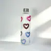 Garrafa de água branca translúcida com acabamento fosco e toque suave, disponível em várias estampas e padrões frescos, leve e portátil para uso ao ar livre