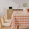 Mantel PVC Mantel Cuadros Simples Estilo Ins Tapete Rectangular para Mesa Lujo Ligero Sensación de Alta Gama Impermeable y a Prueba de Aceite Tapete para Mesa