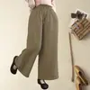 Pantalones culotte cortos de algodón y lino drapeados, nuevos pantalones de verano para mujer 2025, finos, de cintura alta, transpirables, casuales, de pierna ancha