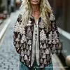 Sudadera de Algodón Acolchada para Mujer Estilo Nuevo 2025 Cuello Alto Floral Retro Rayas Otoño e Invierno Botones Sudadera para Mujer