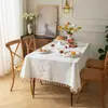 Toalha de mesa feita de algodão e linho, à prova d'água e resistente a óleo, espessa, cor lisa, design simples, toque de alta qualidade, estilo nórdico, adequada para mesas de jantar e mesas de centro