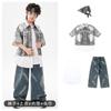 Ropa Moderna para Niños de Danza Urbana, Trajes Hip-Hop para Niños, Ropa de Actuación, Camisas Holgadas de Verano con Bloques de Color para Niñas, Ropa de Actuación Callejera