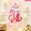 Presente de Primeiro Aniversário do Bebê Dragão Decoração de Aniversário Suprimentos Tecido para Pendurar no Fundo Festa de Aniversário Adereços para Fotos de Festa Layout da Cena