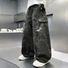 Calças de menino para primavera e outono 2026 novo modelo, roupa de outono para menino grande, calças cargo de camuflagem para meninos de outono, perna reta larga