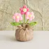 Bolsa da Sorte Flor Pompom de Lã Crochê à Mão Enfeites de Vasos Transfronteiriços Acabados Decoração de Sala de Estar Presente Buquê de Vasos