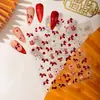 Cyansea Transfronterizo Popular Dibujo Animado Rojo Dorado Brillo Personaje de la Fortuna Pony Fiesta Festiva Pegatinas para Uñas DIY