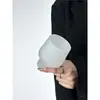 Taza de Tambor Esmerilado Francesa de Barriga de Diseño de Nicho Taza de Jugo para Ins Taza para Bebidas Frías Taza de Vidrio Taza de Leche Taza de Café