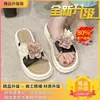 Zapatos de mujer talla grande Bai Zhenhe 35-43, falda floral, sandalias de hada para uso exterior, sandalias de playa de moda talla 41 con suela gruesa