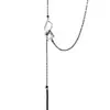Collar de Plata Pura 999 con Borla Cuadrada Geométrica para Mujer, Cadena para Clavícula de Lujo Ligero de Alta Gama, Cadena para Suéter de Moda Nicho Otoño e Invierno