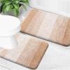 Tapete Absorvente de Banheiro com Cor Gradiente Simples, Tapete de Chão Imitação de Caxemira, Capacho de Porta de Quarto, Tapete de Chão Impermeável Antiderrapante para Banheiro e Cozinha
