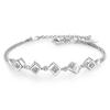 Moda Coreana Brazalete de Plata Geométrico Cuadrado de Circonita para Mujer Amor Cubo de Rubik Cristal Personalizado Versátil