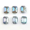 Cuentas de vidrio de 13 x 18 mm, cuentas planas rectangulares con forma de cuentas, colgante mágico galvanizado, accesorios de joyería DIY al por mayor
