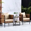 Cadeira de Rattan para Exterior Mesa e Cadeira de Lazer para Varanda Sofá de Rattan Criativo para Pátio Cadeira de Jardim Mesa e Cadeira para Exterior