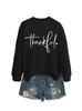 Estación Independiente de Lista de Deseos de Amazon Sudadera Elegante Versátil Cómoda para Mujer Corazón Agradecido Forma de Corazón Cruz Simple Transfronteriza Otoño Invierno