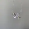 [Streamers y Mariposa] Collar de Mariposa Cepillada Diseño de Nicho ins Viento Frío Sentido Avanzado Cadena para Clavícula de Cuatro Hombres Estrella
