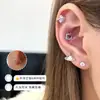 Meow Ni Corazón Zirconia Exquisita Micro-incrustada Lindo Kt Meow Lazo Pendientes de Acero de Titanio Dulces Pendientes para Mujer Clavos de Hélice Auricular
