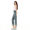 Jeans de Verano 2026 Nuevos de Moda de Tiro Alto Rectos Ajustados para Mujer, Pantalones Skinny, Pantalones Cigarrillo, Lavados y Desgastados Estilo Americano
