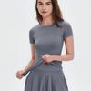 Ropa de Fitness de Manga Corta para Yoga al Natural Verano Delgado Top de Pilates Manga Corta Camiseta Ajustada Profesional para Correr Fitness