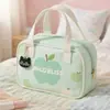 Bolsa de Cosméticos Portátil Fresca de Verano Personalizada, Bolsa de Almacenamiento de Cosméticos Portátil Verde Manzana Impermeable, Linda y Atractiva