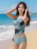 Traje de Baño para Mujer 2025 Nuevo Bikini de Tres Piezas Sexy con Falda Larga con Aros Push-Up Ropa de Baño para Vacaciones en la Playa Venta al por Mayor