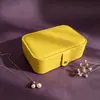 Nueva Caja de Joyería de Cuero Vintage de Temporada Bolsa Portátil para Guardar Accesorios Caja de Exhibición Anti-Oxidación para Gomas del Cabello, Pulseras, Pendientes