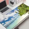 Alfombrilla de Ratón Grande con Paisaje de Isla Natural en Stock, Impresión Completa de Mar Azul y Playa, Base de Goma Antideslizante para Escritorio