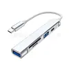 Divisor de Laptop Usb3.0Tipo-C Hub Cinco-em-Um Leitor de Cartão Transmissão de Alta Velocidade