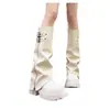 Botas Altas Negras de Pierna Delgada para Mujer 2026 Otoño Nuevo Suela Gruesa Alargadoras Botas Largas Chica Atrevida Botas Altas de Montar
