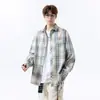 Camisa de Manga Larga con Rayas Retro de la NASA Primavera y Otoño 2025 Nueva Suelta Casual Adolescente Hermosa Camisa Chaqueta