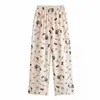 Pantalones de Pijama de Algodón Nube para Mujer de Verano, Delgados, Talla Grande 100 kg, Holgados Casuales, Pantalones de Pierna Ancha de Cintura Alta Relajados para Caminar