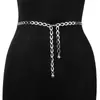 Corrente de cintura de metal da moda europeia e americana Cinto fino feminino para todas as ocasiões vestido decorativo com camisa com corda na cintura corrente de cintura feminina