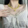 Collar de Doble Capa con Colgante de Flor de Cuentas de Colores para Mujer, Cadena de Clavícula en Capas Única y Elegante, Accesorio de Cuello Elegante y de Moda para Mujer
