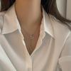 Collar con Borla Cuadrada Entrelazada Yunyao de Acero de Titanio Completo, Cadena para Clavícula para Mujer, Diseño de Verano, Cadena de Cuello de Lujo Ligero de Nicho, Estilo Minimalista