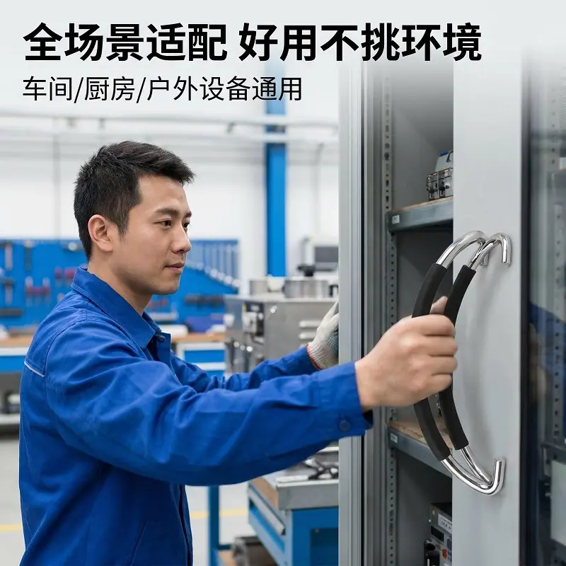 硅胶手柄套包五金便携机器橡胶把手高强度防滑拉手配电箱工具箱用