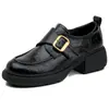 Mocasines Retro de Suela Gruesa para Mujer, Nuevos Zapatos Mary Jane de Primavera y Otoño, Tacones Gruesos, Puntas Redondas, Versátiles y Modernos, Zapatos Pequeños de Cuero Estilo Británico