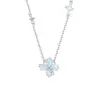 Colar de Trevo de Quatro Folhas da Sorte para Mulheres, Corrente para Clavícula com Pingente de Estrela Esmaltada Luminosa de Luxo Nicho, Presente de Aniversário para Namorada
