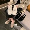 Pantuflas Baotou Mao Mao para mujer, forradas de felpa, cálidas, famosas en internet, nuevas de moda invierno 2024, versátiles, de felpa y algodón