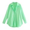 Moda Feminina Nova Primavera e Verão 2025 Gola Lapela Solto Slim Camisa Manga Longa Midi Top 8VS8142