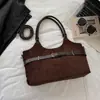 Bolso de hombro de gran capacidad para el día a día, Bolso de mano estilo retro americano de motociclista, Bolso cruzado casual con hebilla de cinturón