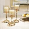 Porta-velas de luxo leve nórdico retrô romântico adereços de jantar à luz de velas para mesa de jantar presente simples para casa