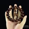 Pulseira de madeira de dragão de seis madeiras de material antigo de boutique, contas de texto de madeira para brincar, pulseira de rosário 108 para homens e mulheres, atacado