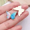 Liga Transfronteiriça Esmalte Borboleta Colorida Moda Europeia e Americana Joias Acessórios DIY Pingente Único Pulseira Colar Chaveiro