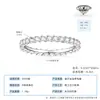 Anel Meio Infinito Empilhável Anel de Prata Esterlina S925 Anel de Moissanita Moda Simples Joias de Luxo Leve Atacado Transfronteiriço