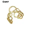 Wt-B716 Nuevo Diseño Geométrico Circular Único Pulsera Abierta de Latón, Accesorio Decorativo para Mujer de Exportación Más Vendido