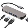 Estação de Acoplamento Tipo-C Divisor USB Quatro em Um Hub Adaptador HDMI Tipo-C Resolução 4K