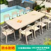 Mesa y Silla para Exteriores Mojia Combinación Tienda de Té con Leche Mesa de Comedor de Aleación de Aluminio Terraza Exterior Patio Exterior Ocio Mesa y Silla de PVC