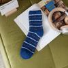 Nuevos Calcetines de Terciopelo Coral para Hombre Calcetines Largos de Media Pantorrilla Calientes de Invierno Toalla Engrosados Calcetines para Dormir Rayados Calcetines para Hombre