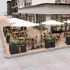 Floreira de Ferro Forjado e Aço Inoxidável para Exterior com Combinação de Banco, Assento de Floreira, Adequada para Jardins Municipais, Ruas e Áreas Externas, Móvel